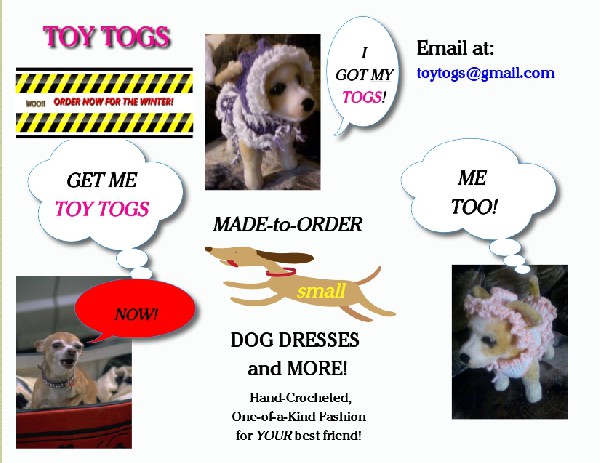 Toy Togs - Hand-Crocheted small dog Clothing