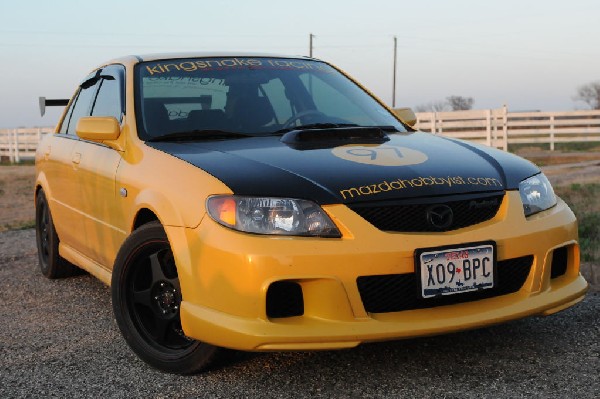 kingsnake racing 2003.5 MazdaSpeed Protege gets an adjustable aluminum wing