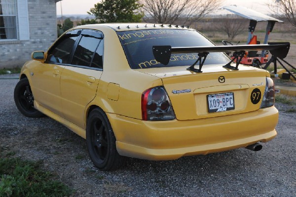 kingsnake racing 2003.5 MazdaSpeed Protege gets an adjustable aluminum wing