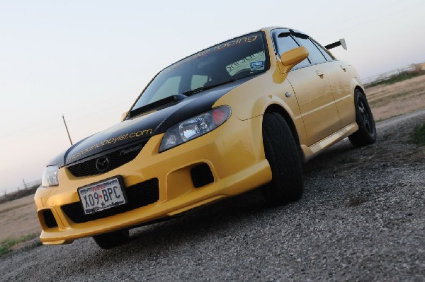 kingsnake racing 2003.5 MazdaSpeed Protege gets an adjustable aluminum wing